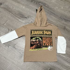 Jurassic Park Boys Hoodie Tee Size 5 Nature’s Giants Must Live Dino Graphic
